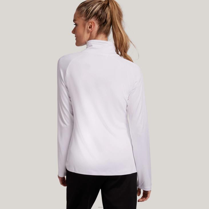 Women Lotto 204N1367 Bright White White Multi Sport Half Zip Pullover