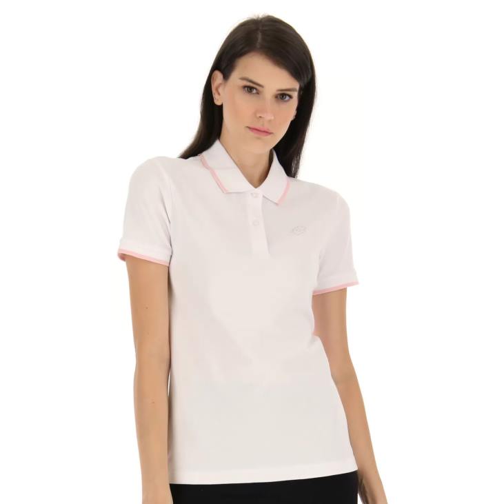 Women Lotto 204N968 Bright White/Barely Pink Polo Classica W Stc Pq