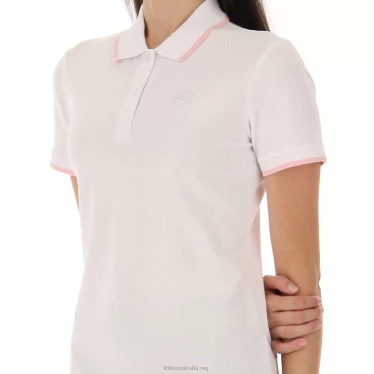 Women Lotto 204N968 Bright White/Barely Pink Polo Classica W Stc Pq