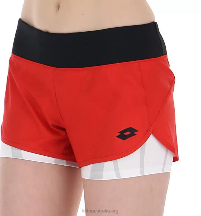 Women Lotto 204N1027 Flame Red Top Ten W III Short Prt2 Pl