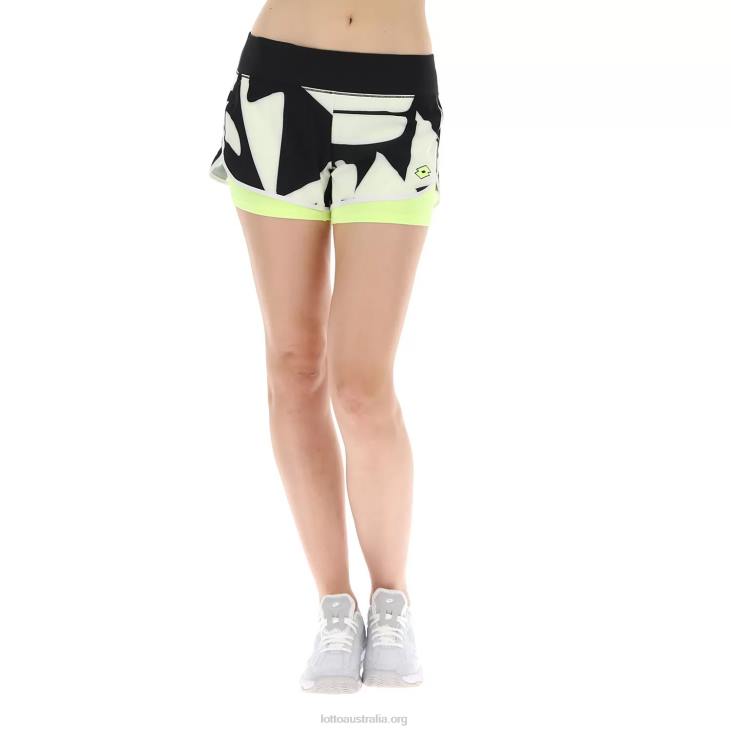 Women Lotto 204N1028 Bright White/All Black Top Ten W III Short Prt2 Pl