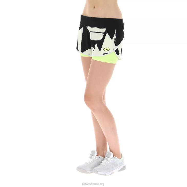 Women Lotto 204N1028 Bright White/All Black Top Ten W III Short Prt2 Pl