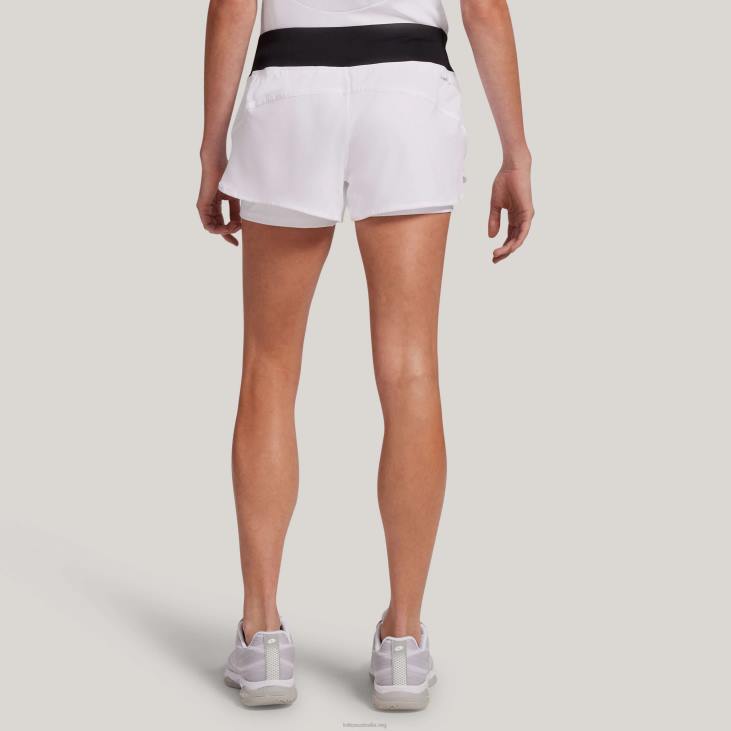 Women Lotto 204N1350 Bright White/All Black Top Ten Shorts
