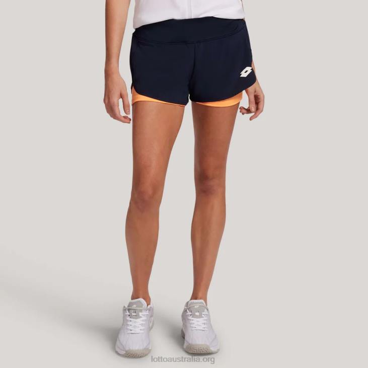 Women Lotto 204N1351 Navy Blue/Orange Beat Top Ten Shorts II