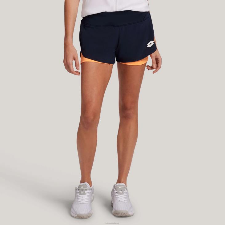 Women Lotto 204N1351 Navy Blue/Orange Beat Top Ten Shorts II
