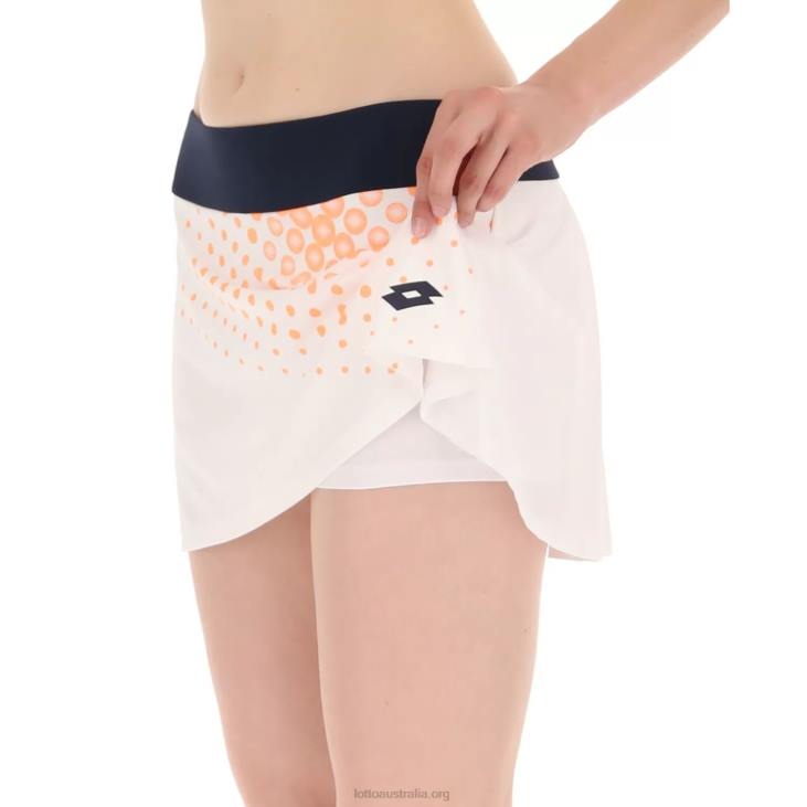 Women Lotto 204N1007 Bright White/Orange Beat Top W IV Skirt 1