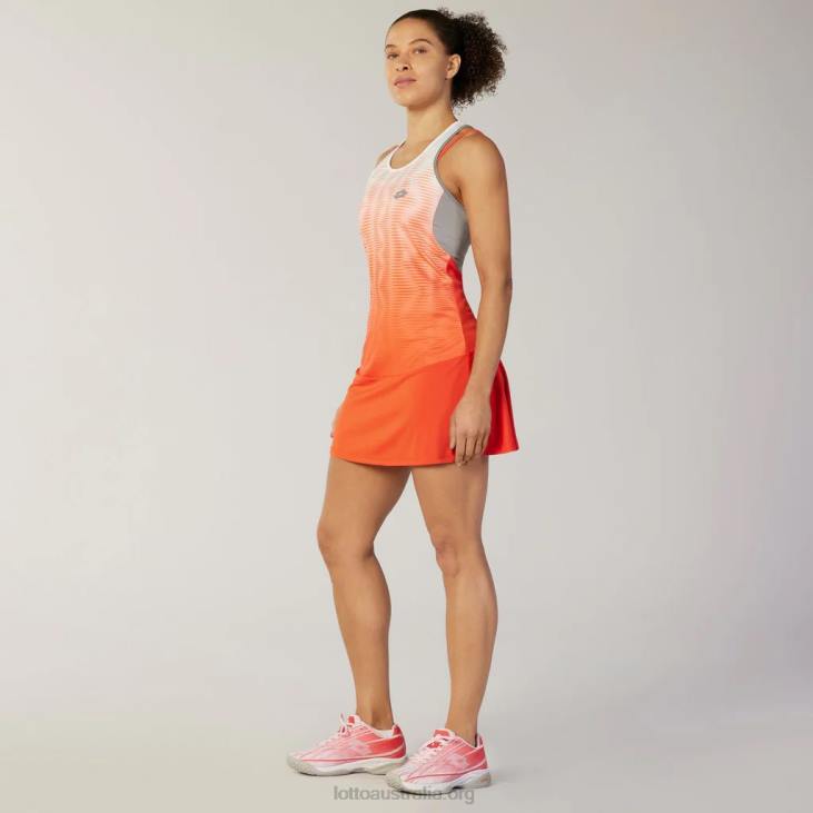 Women Lotto 204N1385 Red Poppy/Bright White Red Printed Top Ten Dress