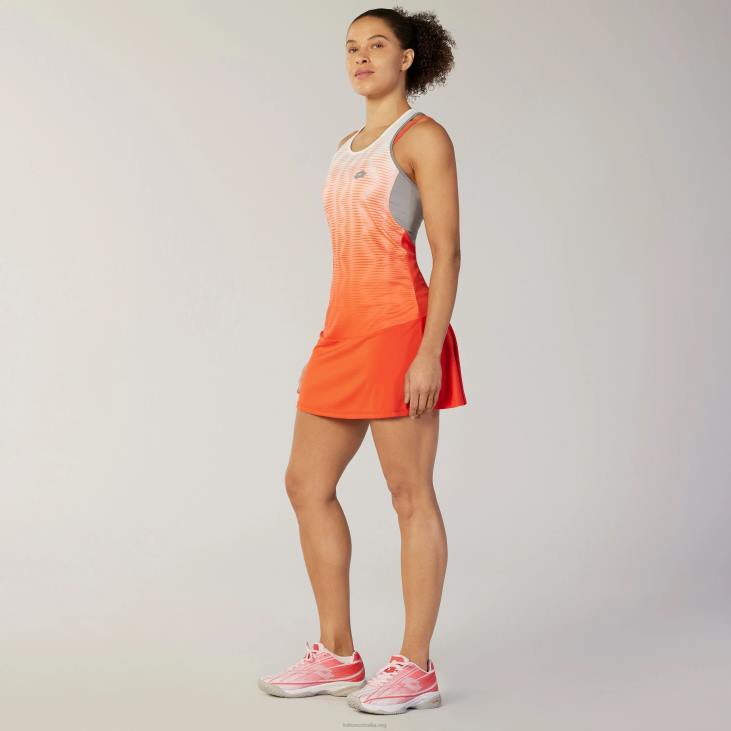 Women Lotto 204N1385 Red Poppy/Bright White Red Printed Top Ten Dress