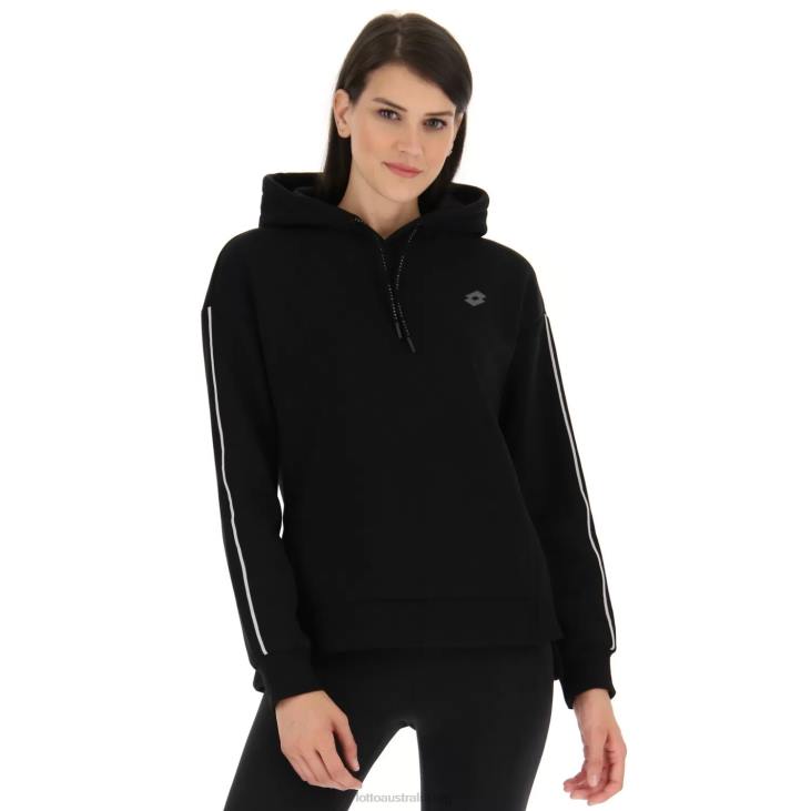 Women Lotto 204N820 All Black Dinamico W V Sweat Hd Fl