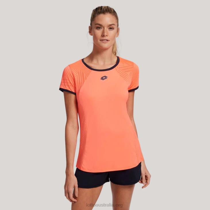 Women Lotto 204N1325 Coral Fluo Coral Superrapida Tee