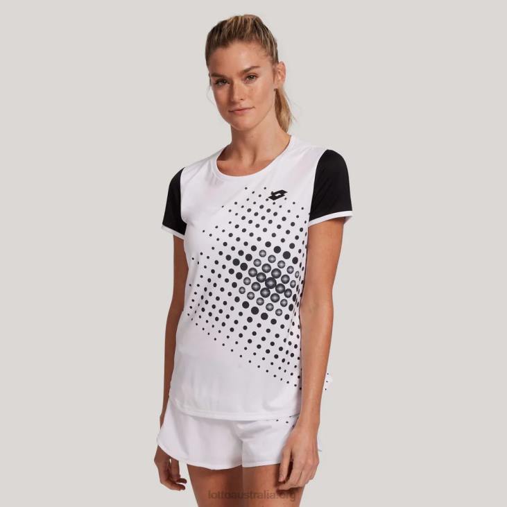 Women Lotto 204N1328 Bright White/All Black White And Black Multi-Color Top Ten Tee