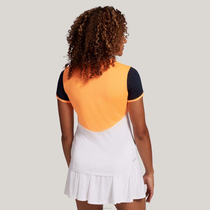 Women Lotto 204N1341 Bright White/Orange Beat White And Orange Multi-Color Top Ten Tee