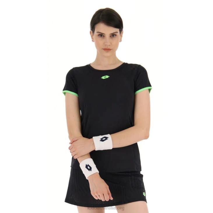 Women Lotto 204N1342 All Black/Green Apple Neo Black Superrapida Tee