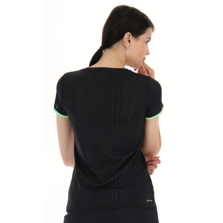 Women Lotto 204N1342 All Black/Green Apple Neo Black Superrapida Tee