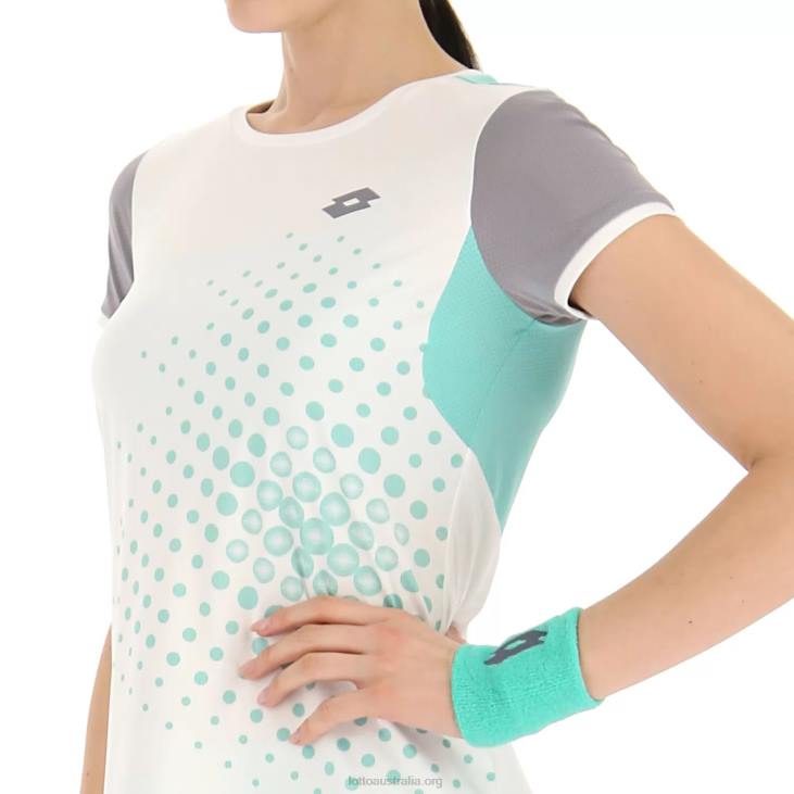 Women Lotto 204N876 Bright White/Green 929C Top W IV Tee 1