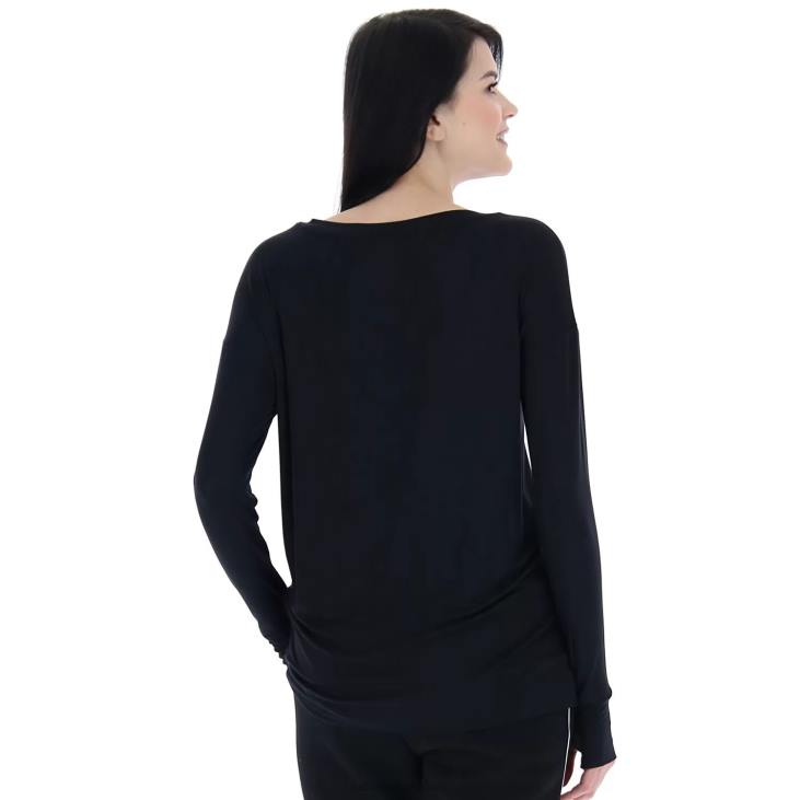 Women Lotto 204N898 All Black Dinamico W V Tee Ls VI