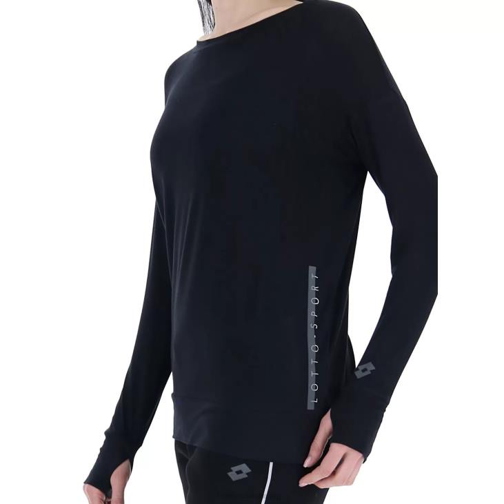 Women Lotto 204N898 All Black Dinamico W V Tee Ls VI