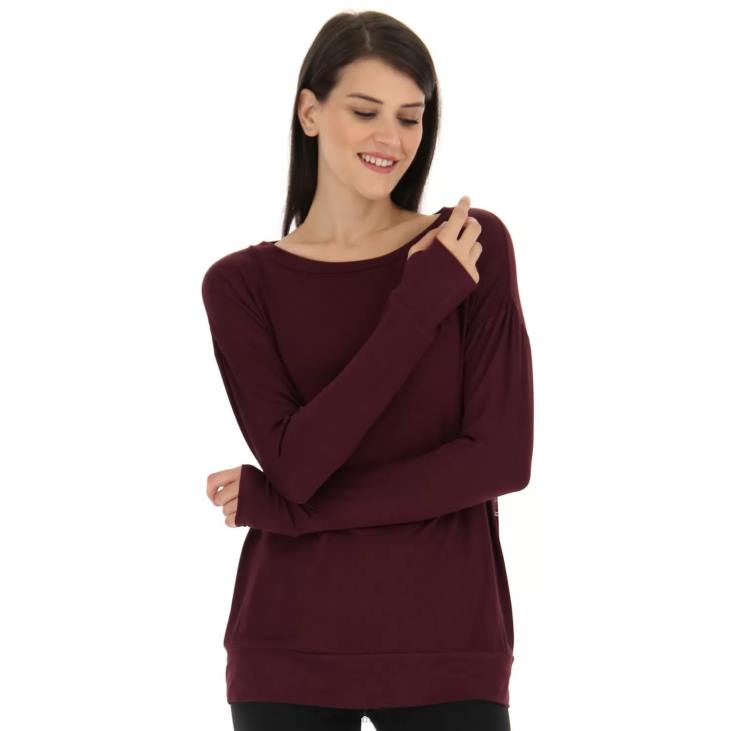 Women Lotto 204N899 Vineyard Dk Red Dinamico W V Tee Ls VI