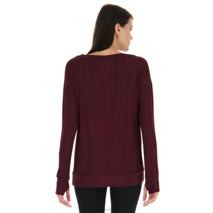 Women Lotto 204N899 Vineyard Dk Red Dinamico W V Tee Ls VI