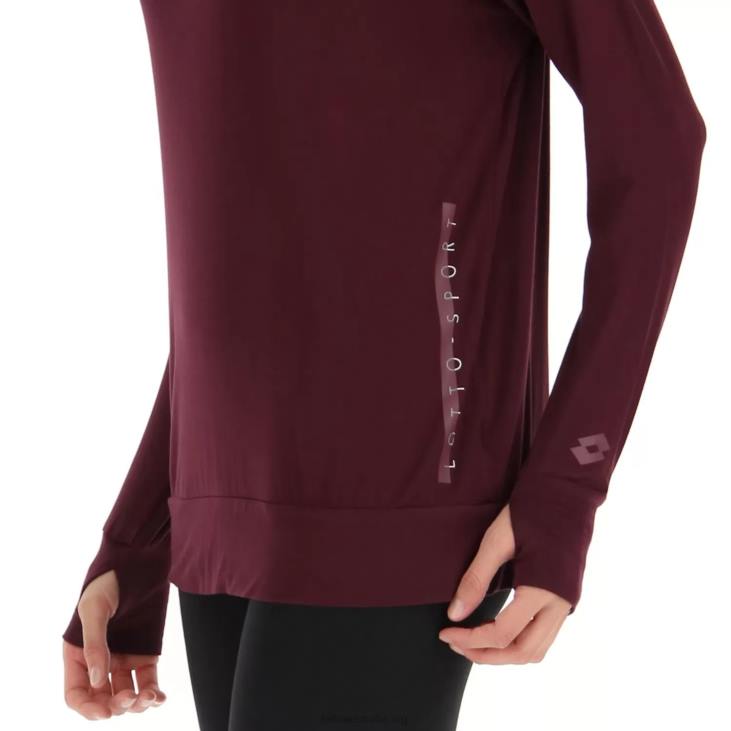 Women Lotto 204N899 Vineyard Dk Red Dinamico W V Tee Ls VI