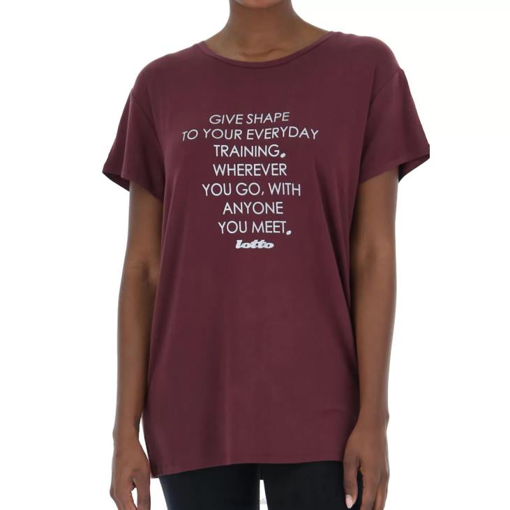 Women Lotto 204N908 Vineyard Dk Red Tee Text W VI