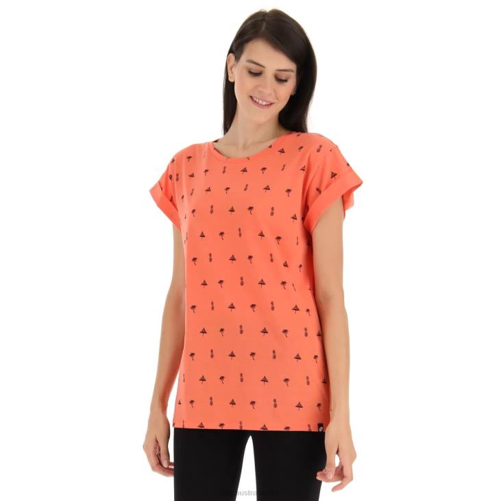 Women Lotto 204N914 Hot Coral Tee Palm W