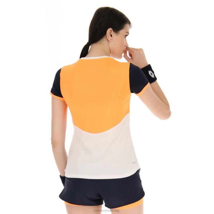 Women Lotto 204N928 Bright White/Orange Beat Top W IV Tee 1
