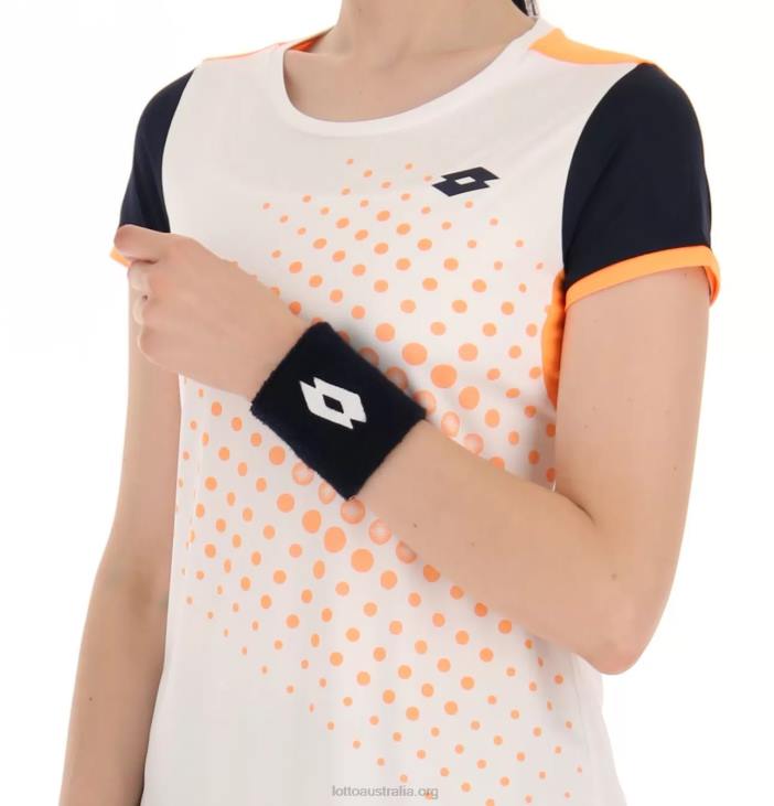 Women Lotto 204N928 Bright White/Orange Beat Top W IV Tee 1