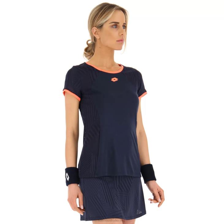 Women Lotto 204N930 Navy Blue Superrapida W V Tee