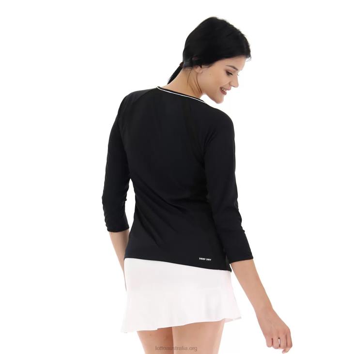 Women Lotto 204N939 All Black Squadra W Tee Ls Pl