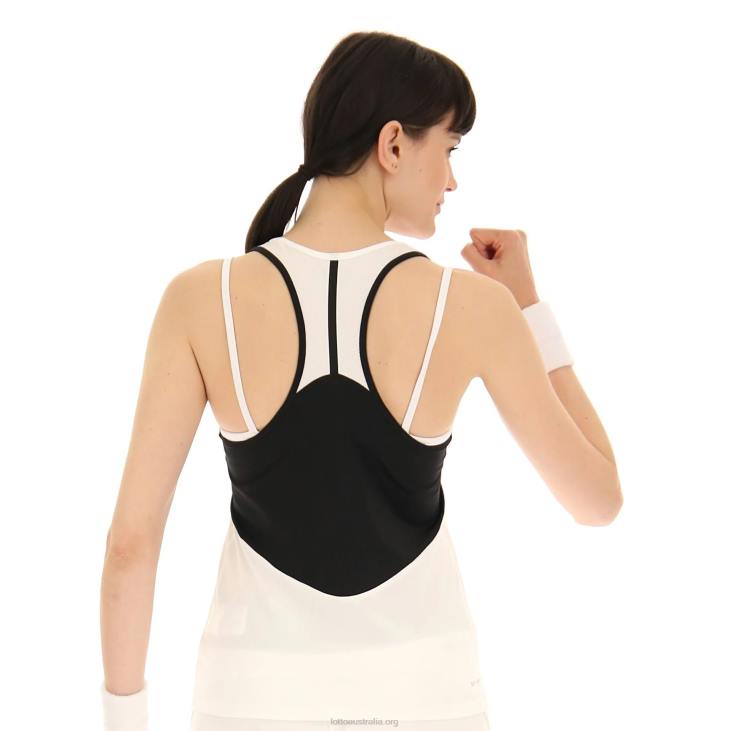 Women Lotto 204N1347 Bright White/All Black White & Black Top Ten Tank