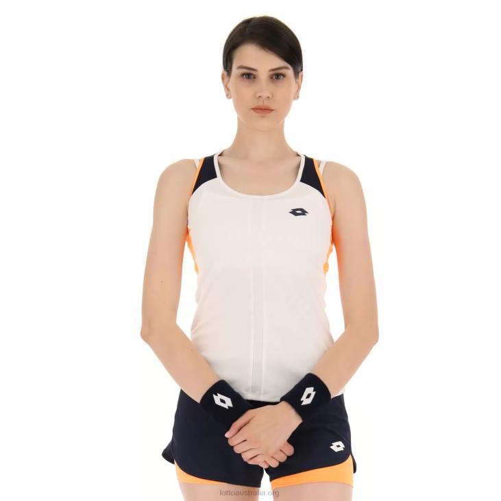 Women Lotto 204N986 Bright White/Orange Beat Top W IV Tank 1