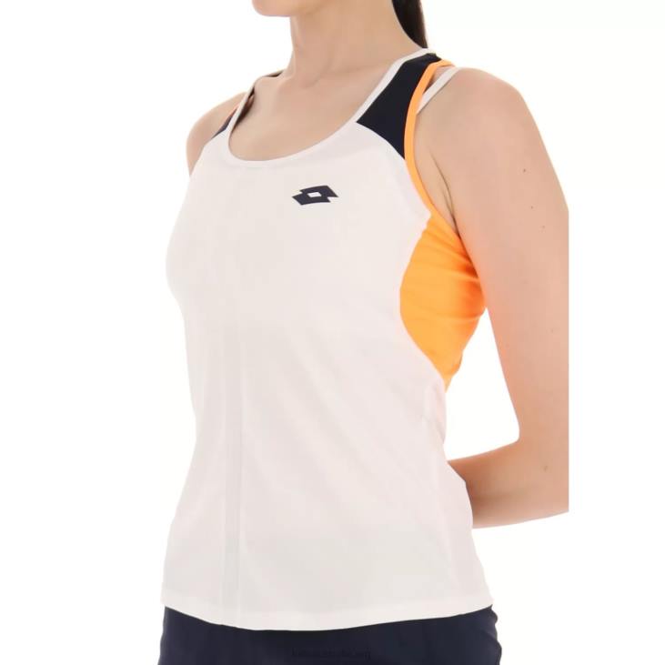 Women Lotto 204N986 Bright White/Orange Beat Top W IV Tank 1