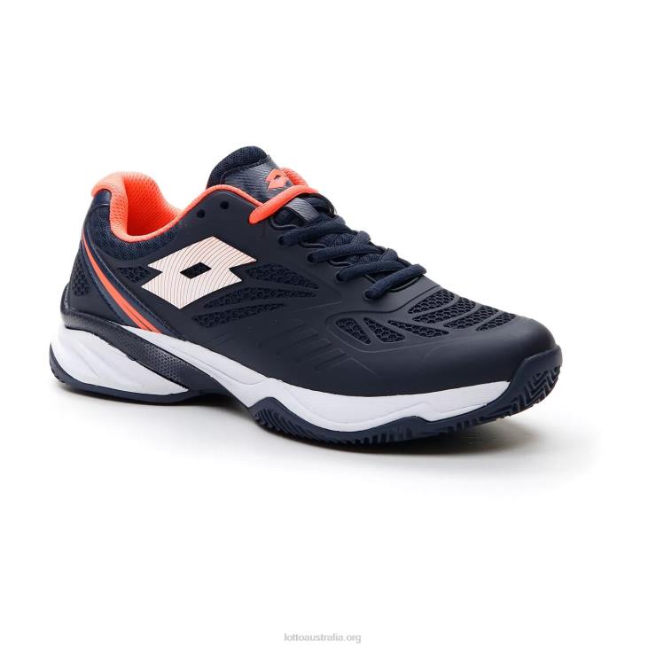 Women Lotto 204N780 Navy Blue/All White/Coral Fluo Superrapida 200 II Prt W