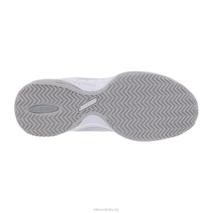 Women Lotto 204N1371 All White/Silver Metal 2 Mirage 300 Clay