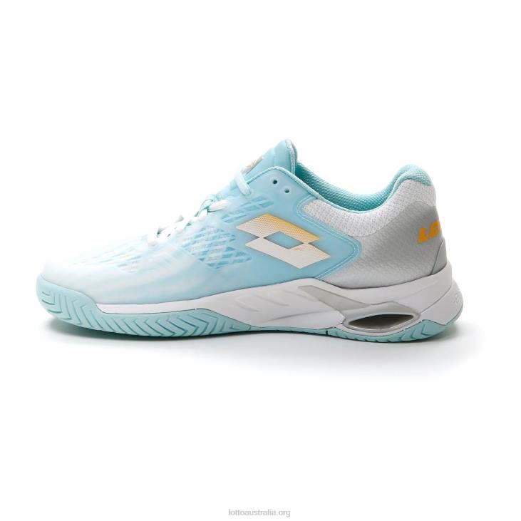Women Lotto 204N1375 All White/Saffron/Blue Paradise Blue Mirage 100 Speed