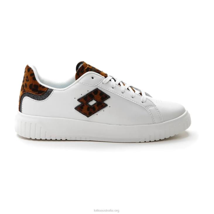 Women Lotto 204N729 White/Honey Brown/Fondant Brown Venus Amf III Animalier W