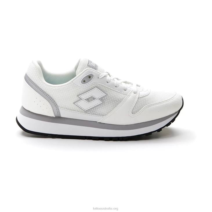Women Lotto 204N738 White/Silver Metal 2 Trainer Wedge Amf IV W