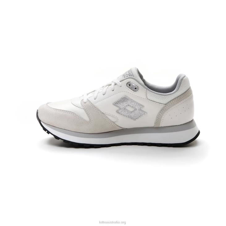 Women Lotto 204N741 White/Silver Metal 2 Trainer Wedge III W