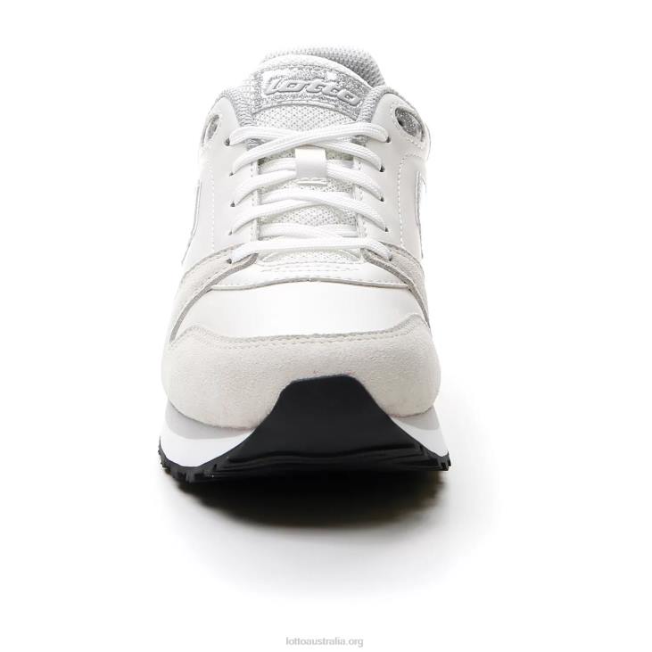 Women Lotto 204N741 White/Silver Metal 2 Trainer Wedge III W
