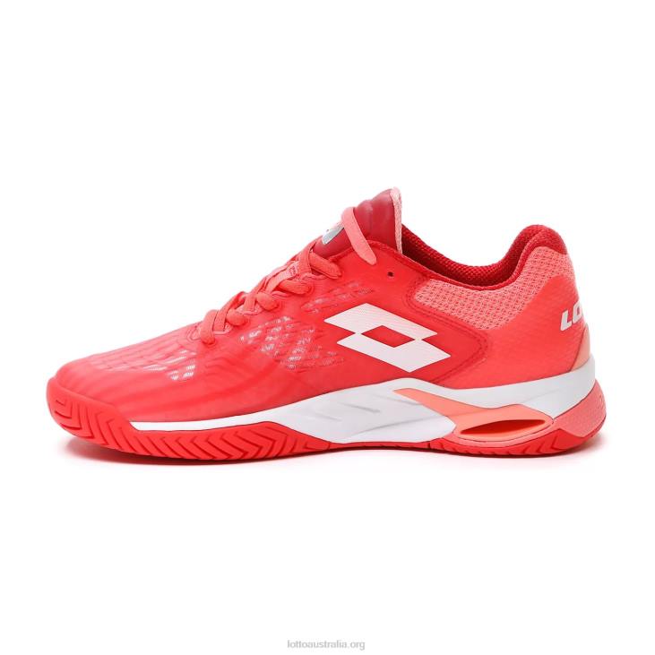 Women Lotto 204N765 Red Fluo/All White/Vivid Rose Mirage 100 Spd W