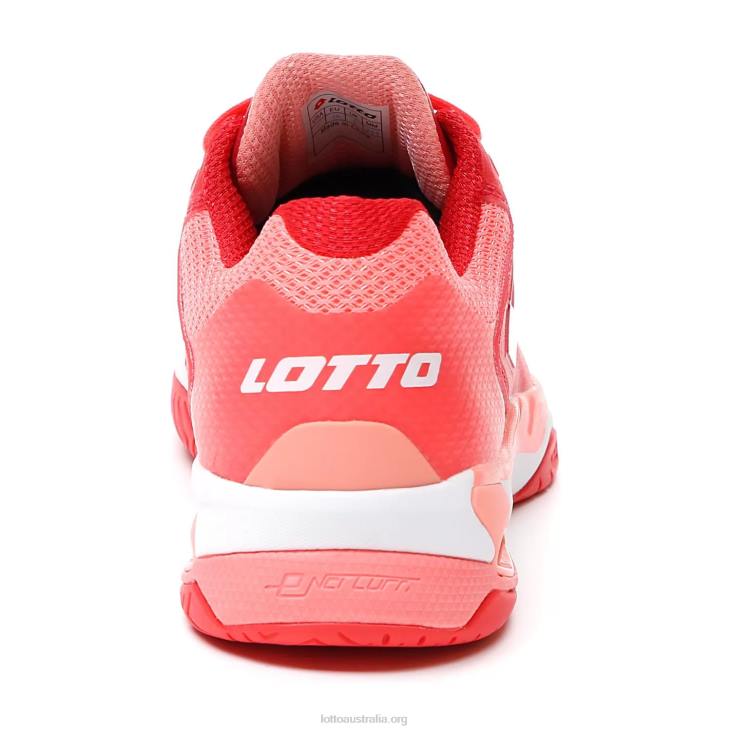 Women Lotto 204N765 Red Fluo/All White/Vivid Rose Mirage 100 Spd W