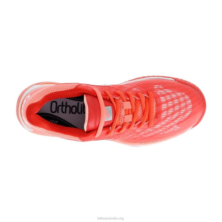Women Lotto 204N765 Red Fluo/All White/Vivid Rose Mirage 100 Spd W